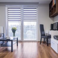 Day and night blinds in living room