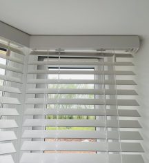 Faux wood blinds