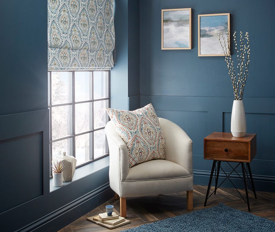 roman blinds in bedroom