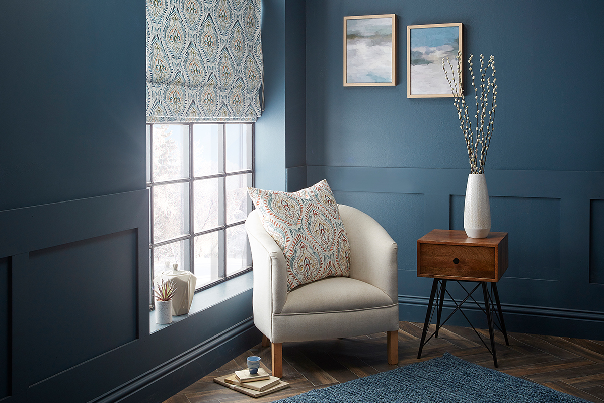 roman blinds in bedroom