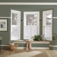 Cafe style shutters in bay window