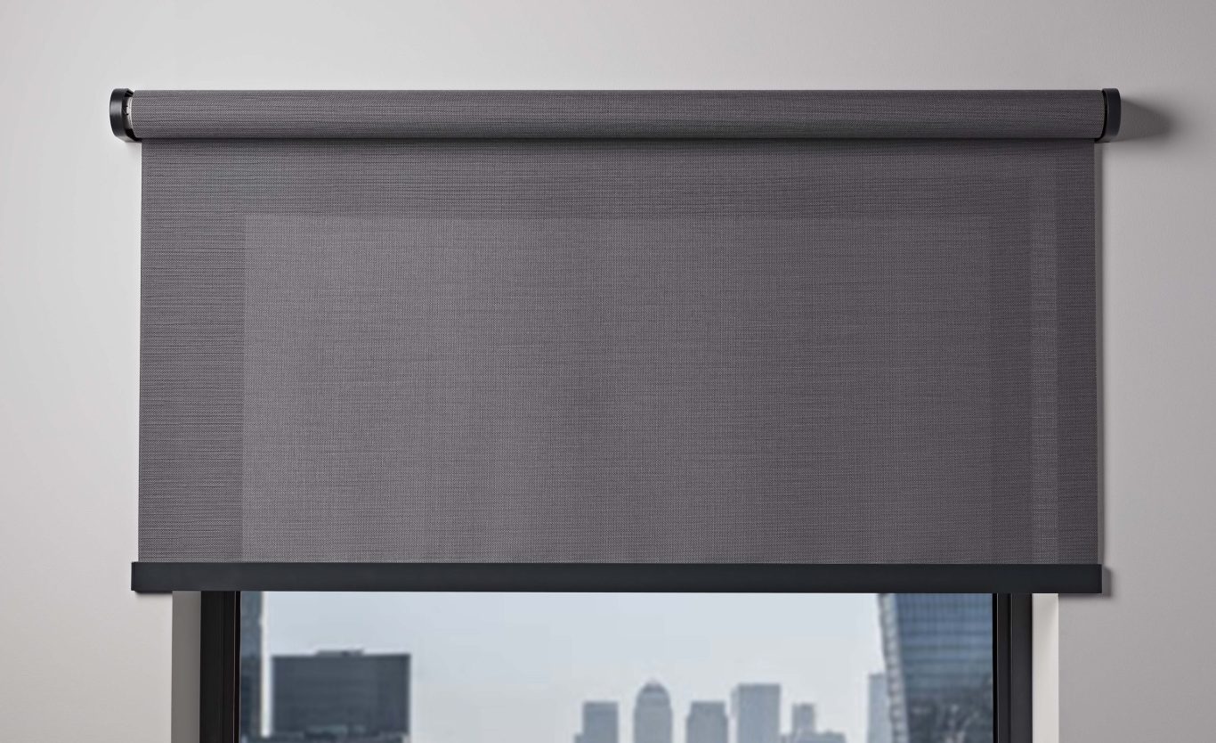 Grey umbra zero deflection roller blind