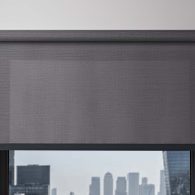 Grey umbra zero deflection roller blind